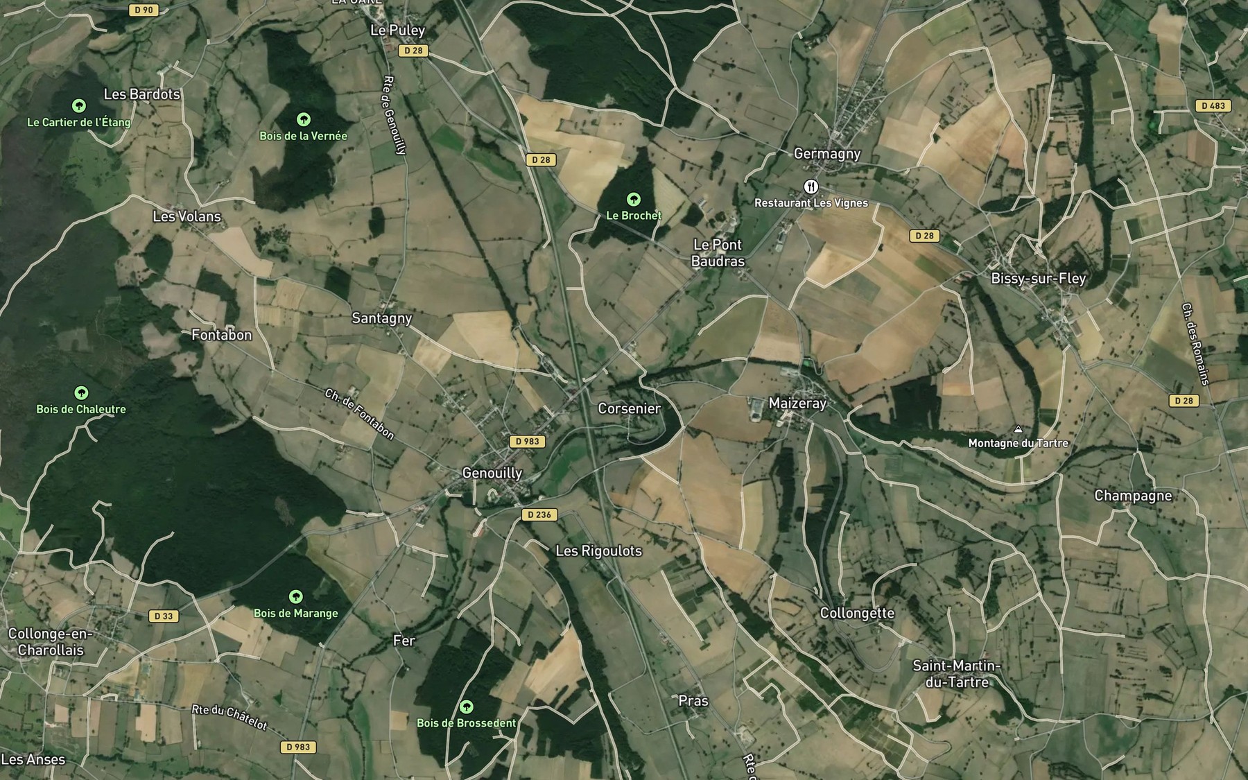 Satellite map of the Brennon