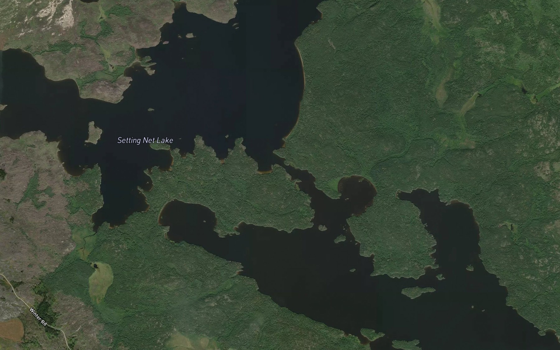 Satellite map of the Setting Net Lake