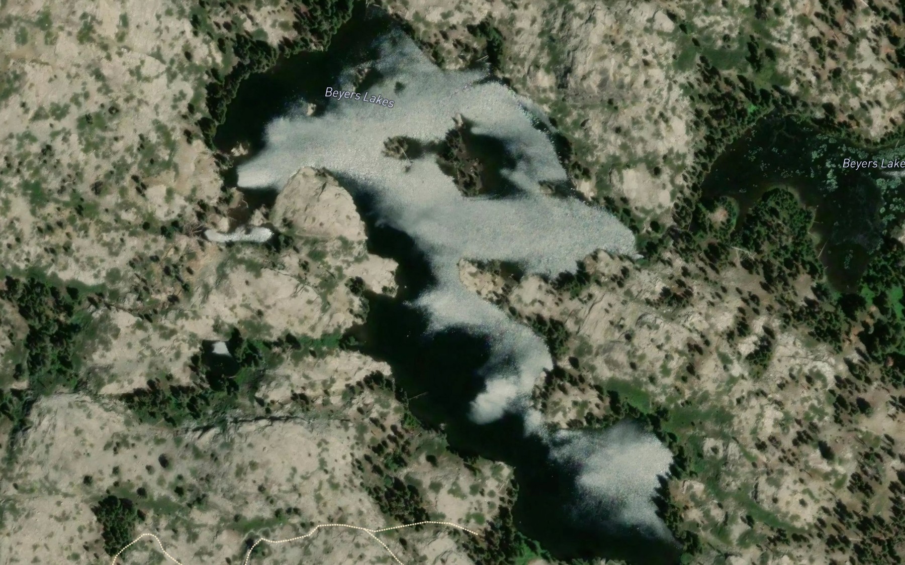 Satellite map of the Beyers Lakes