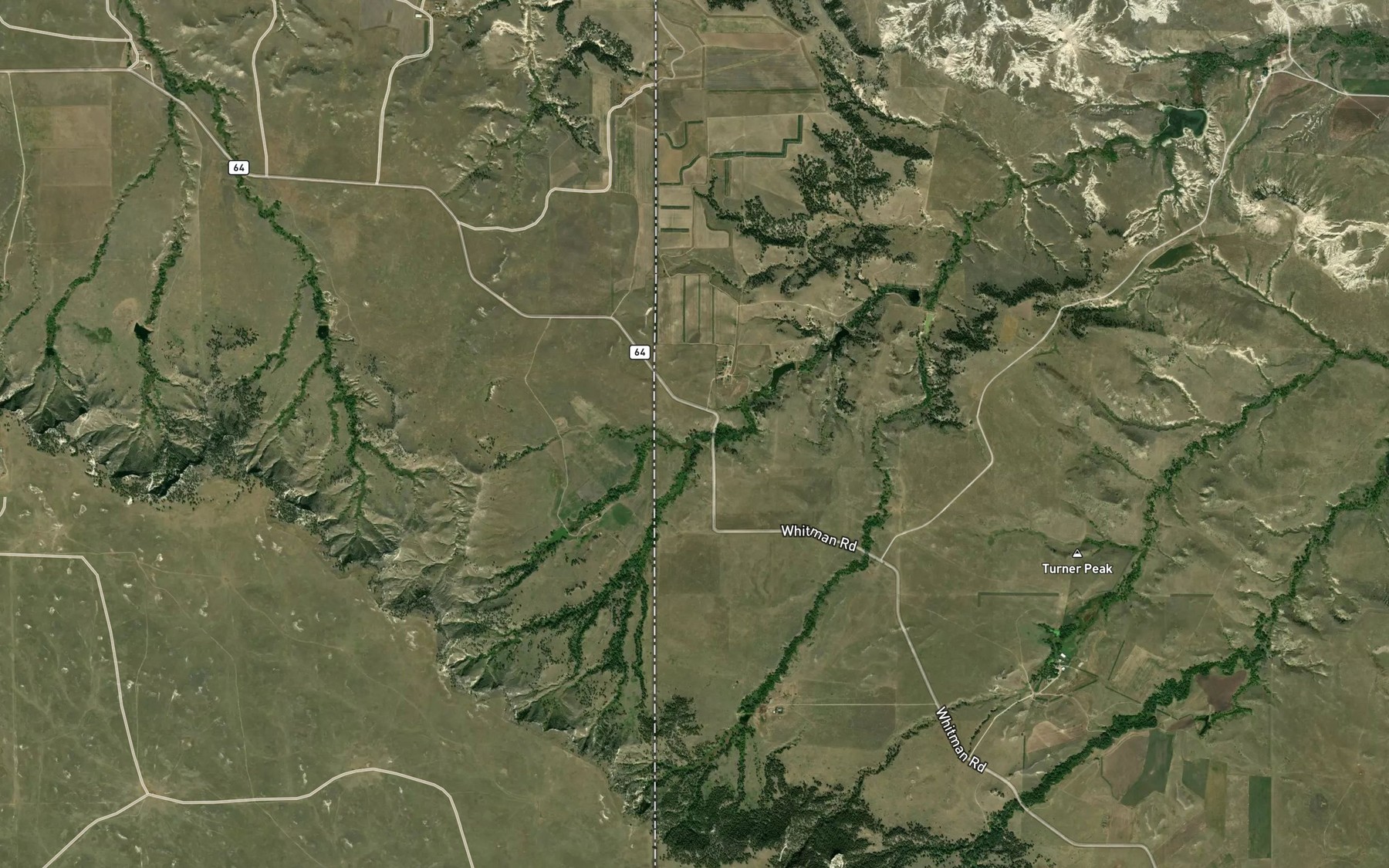 Satellite map of the South Prong South Antelope Creek