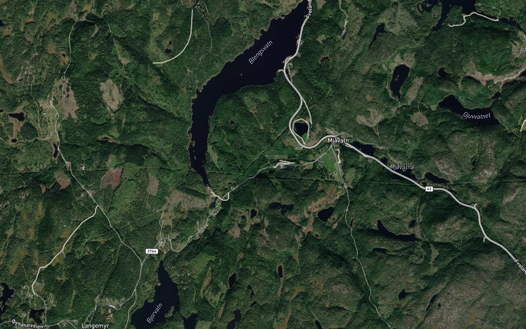 Satellite map of the Grandalselva
