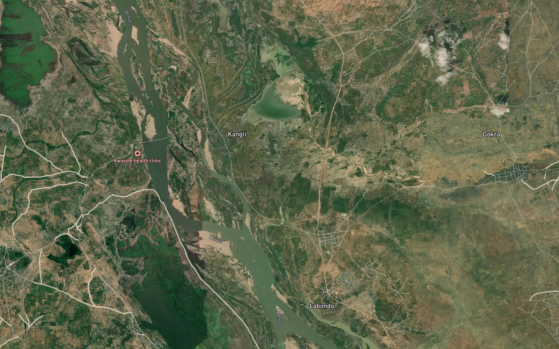 Satellite map of the Mayo Jiberu