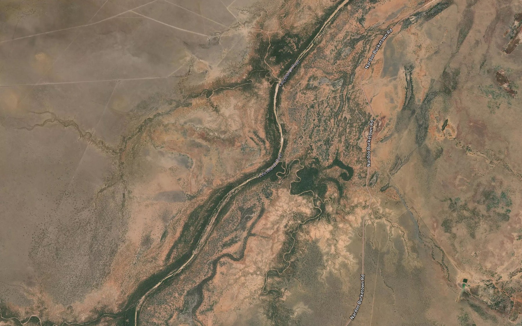 Satellite map of the Cutaway Creek