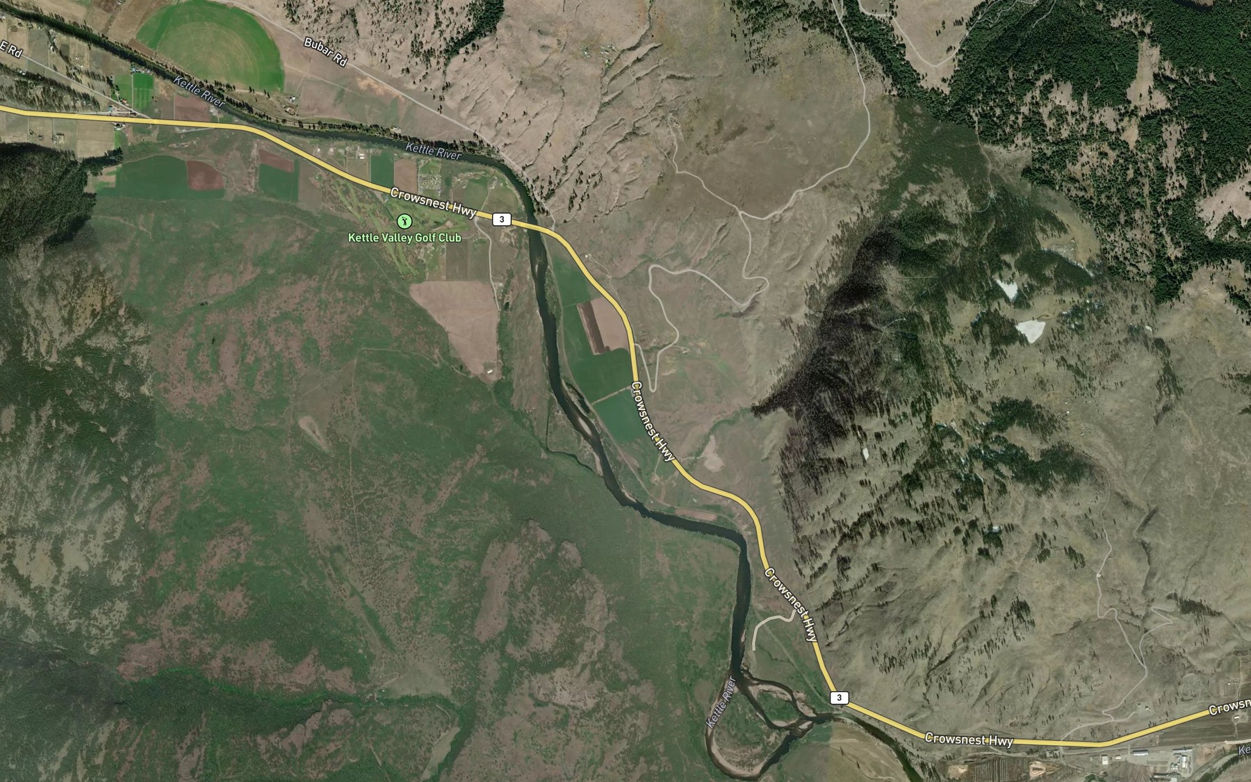 Satellite map of the Ingram Creek