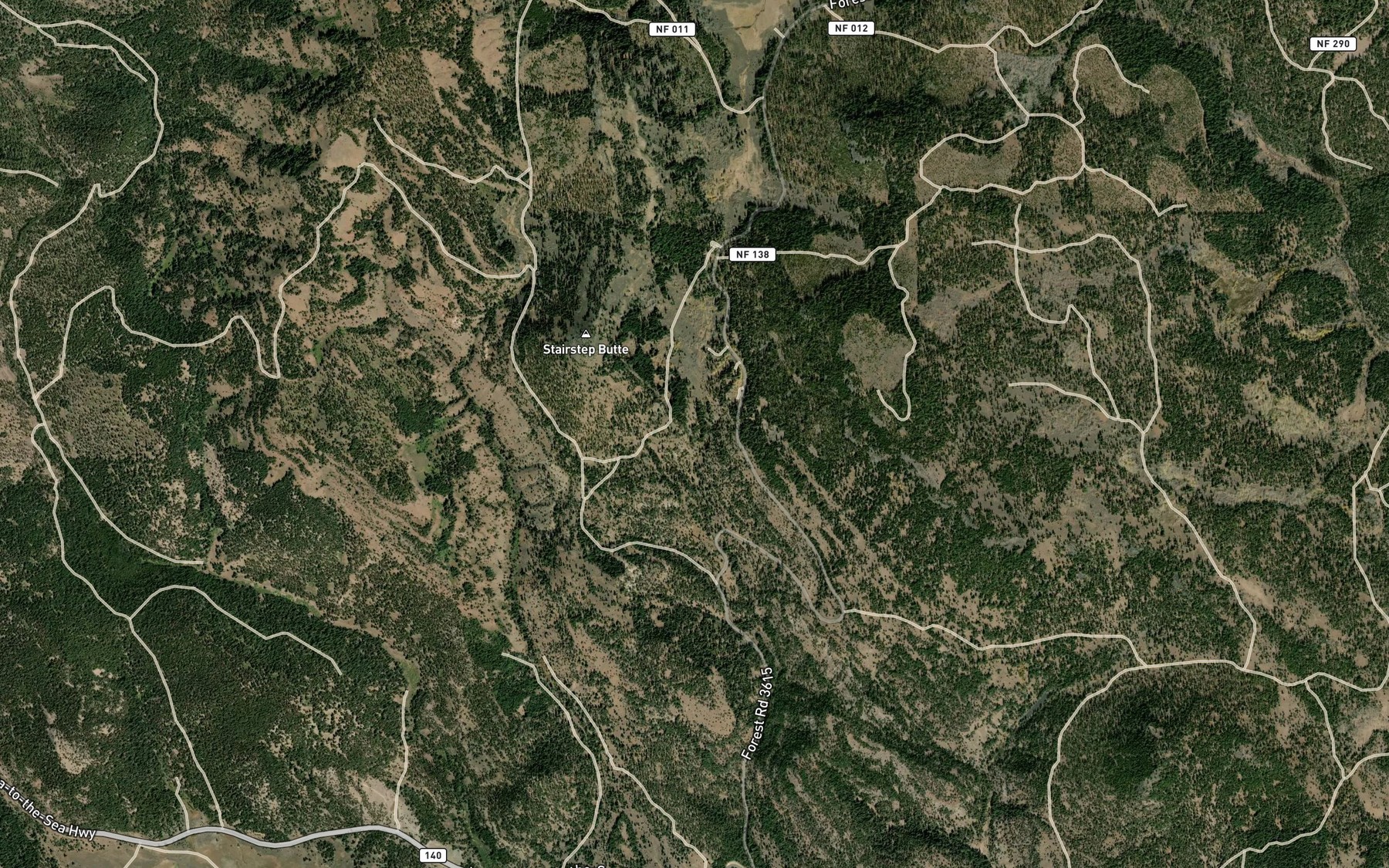 Satellite map of the Woodchopper Spring