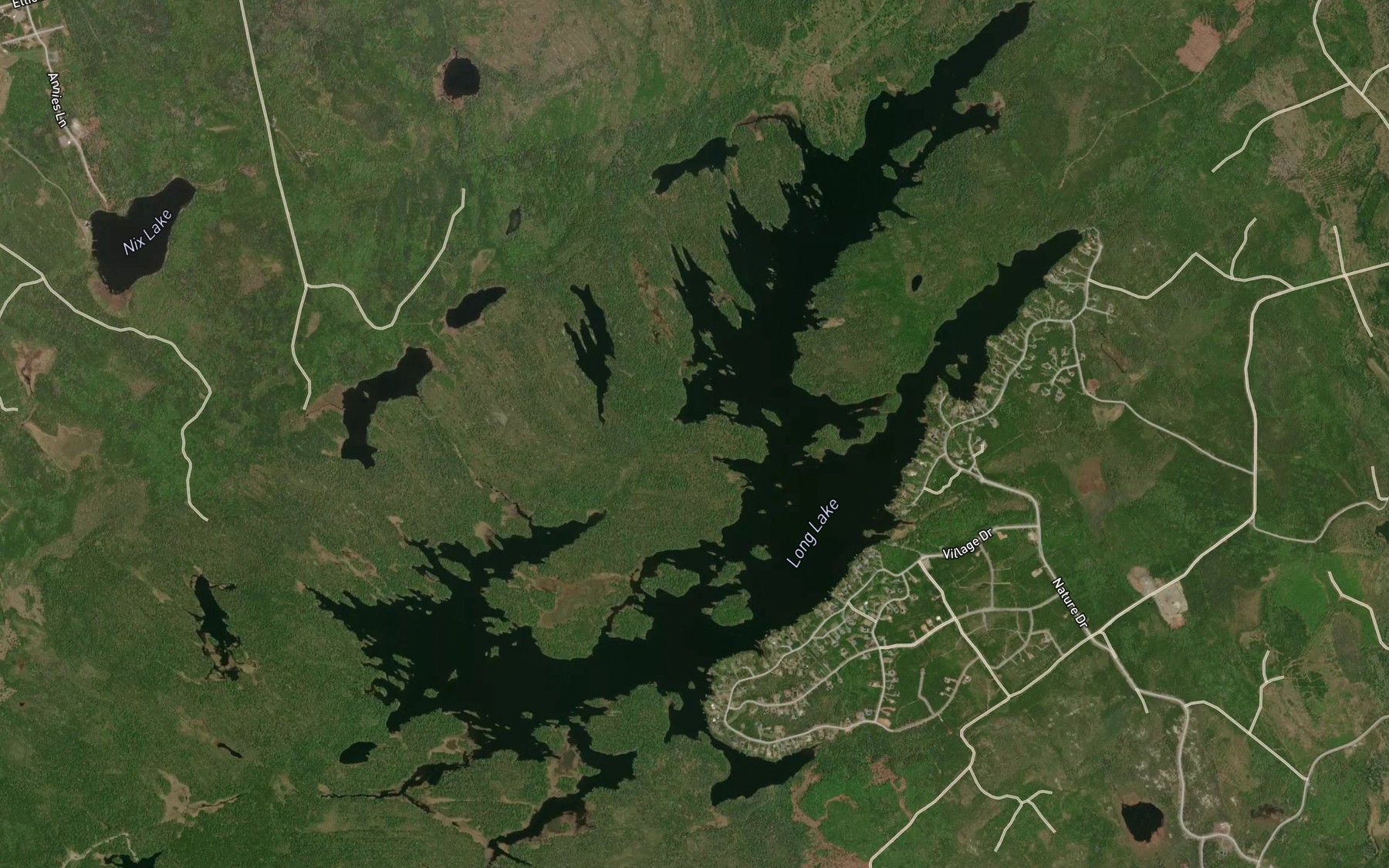 Satellite map of the Long Lake
