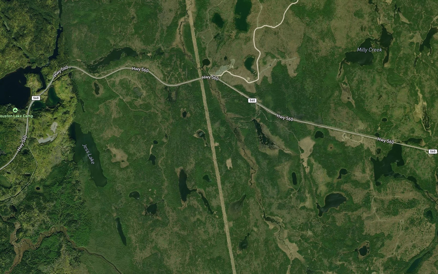 Satellite map of the Hare Creek