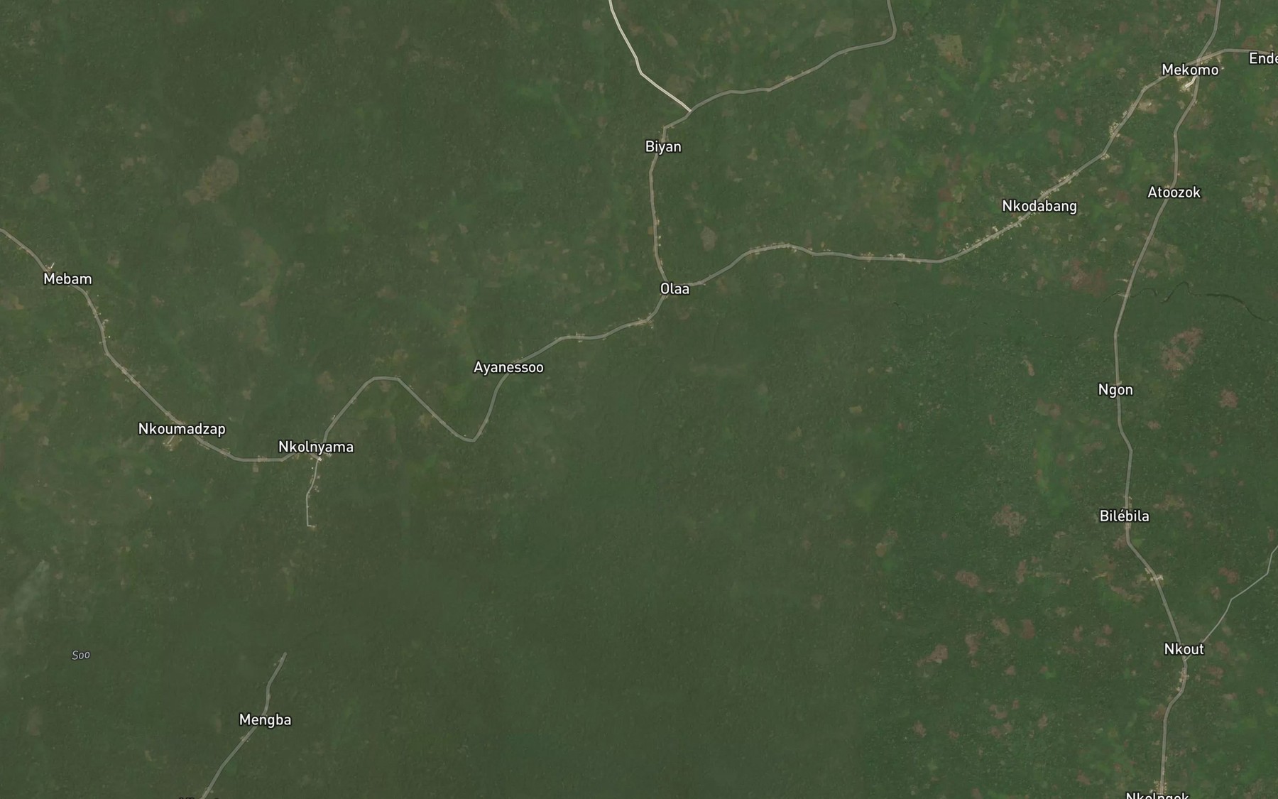 Satellite map of the Ebola