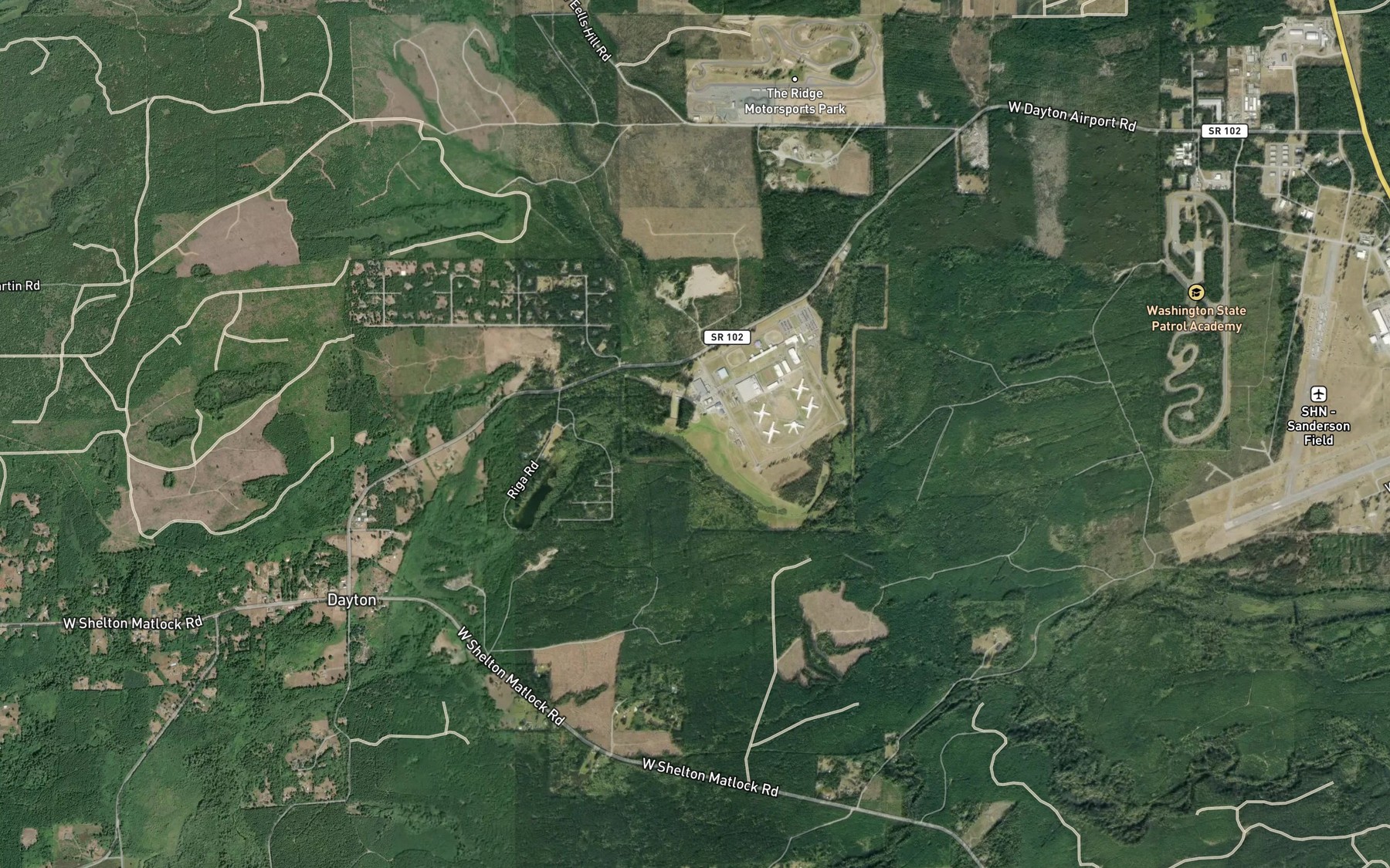 Satellite map of the Winter Creek