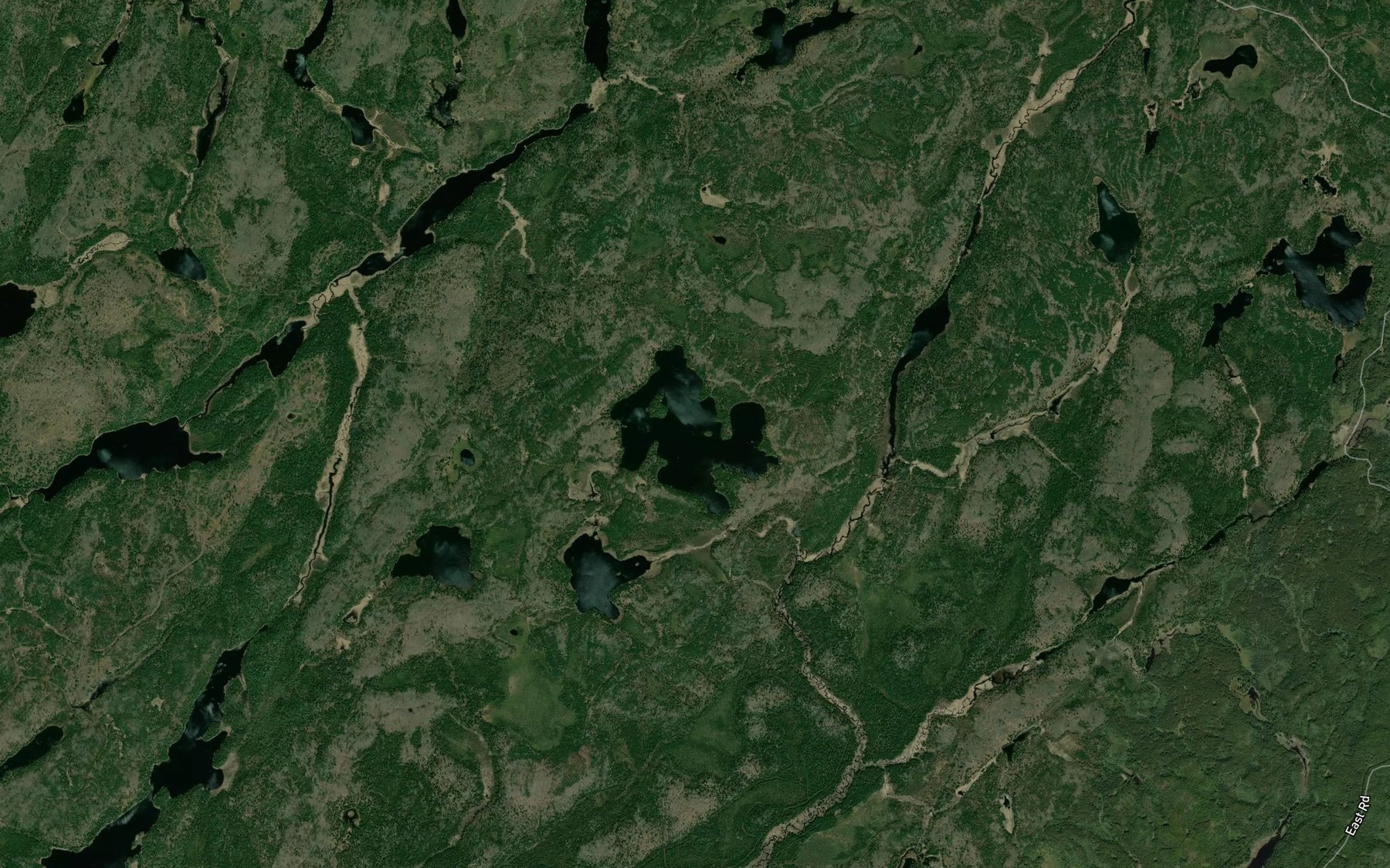 Satellite map of the Mayhew Lake
