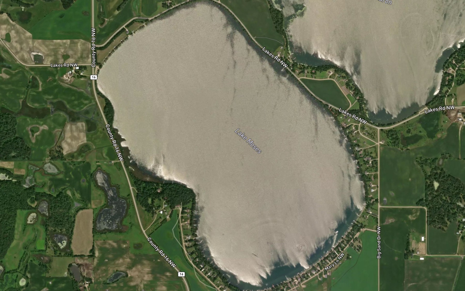 Satellite map of the Lake Moses