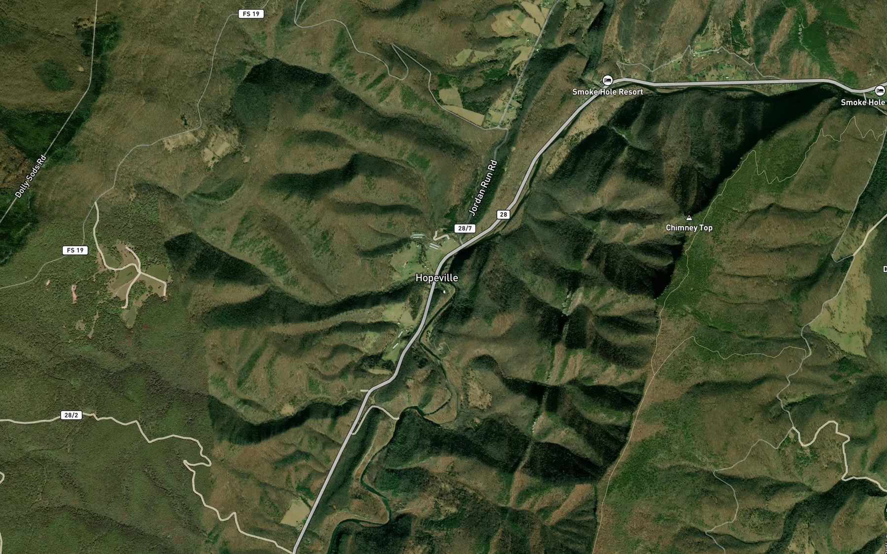 Satellite map of the Broad Run