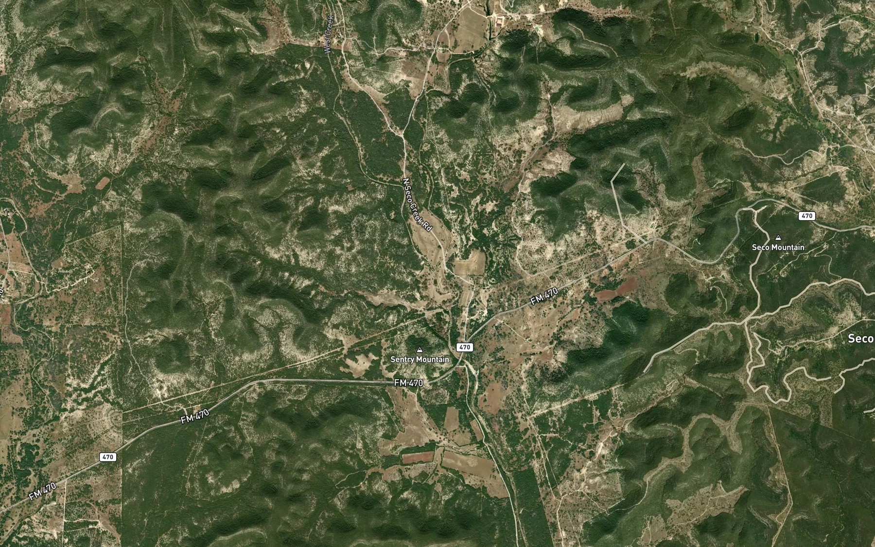 Satellite map of the West Creek