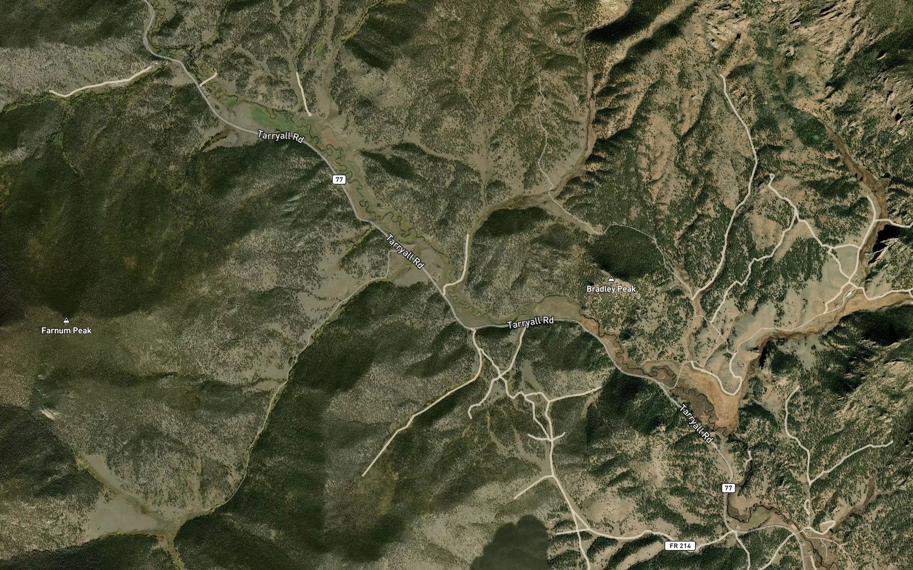 Satellite map of the Sand Creek