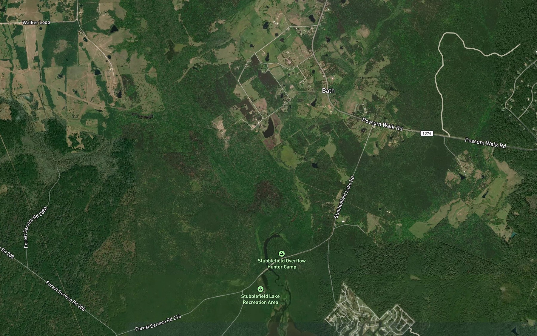 Satellite map of the McDonald Creek