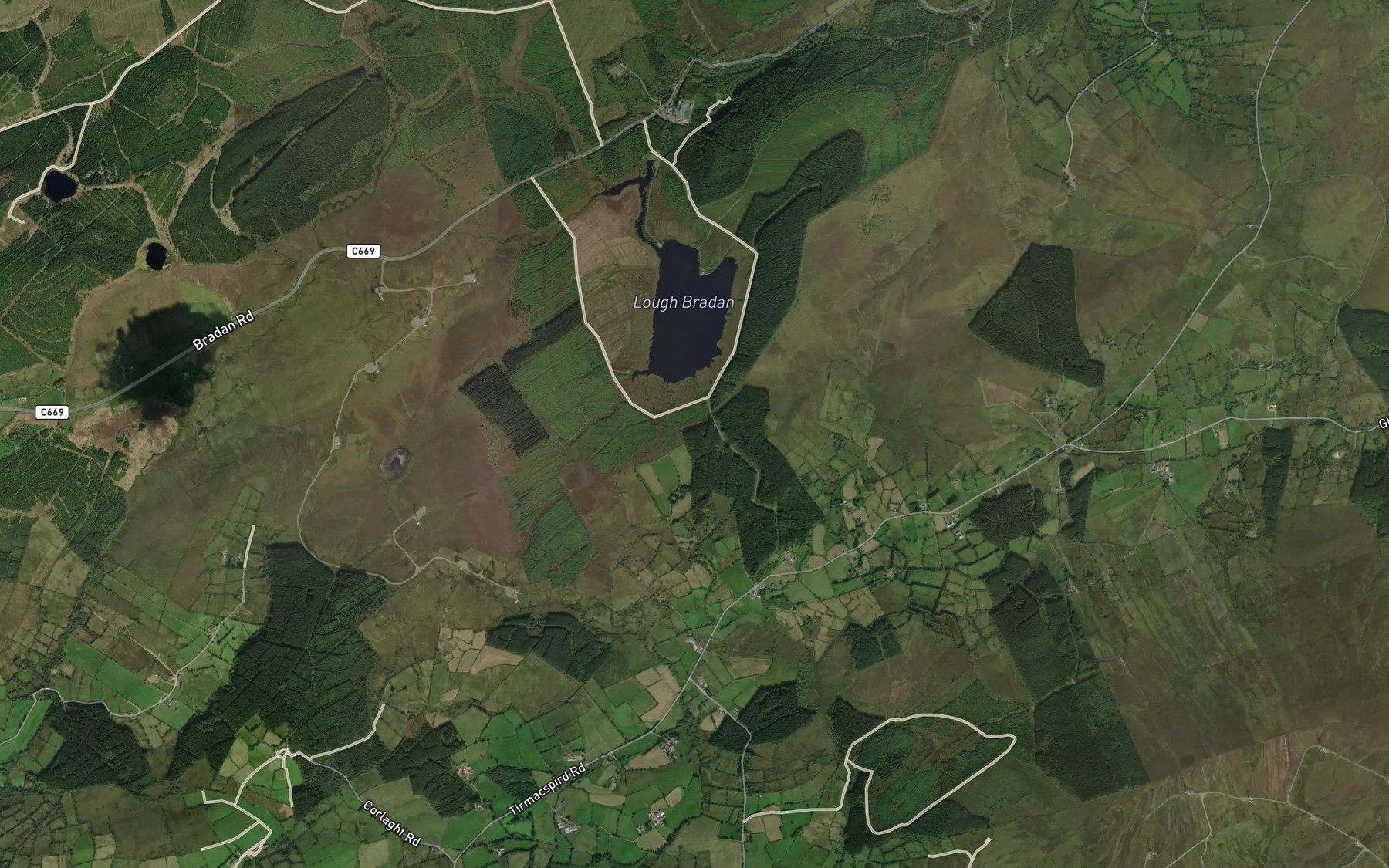 Satellite map of the Lough Bradan