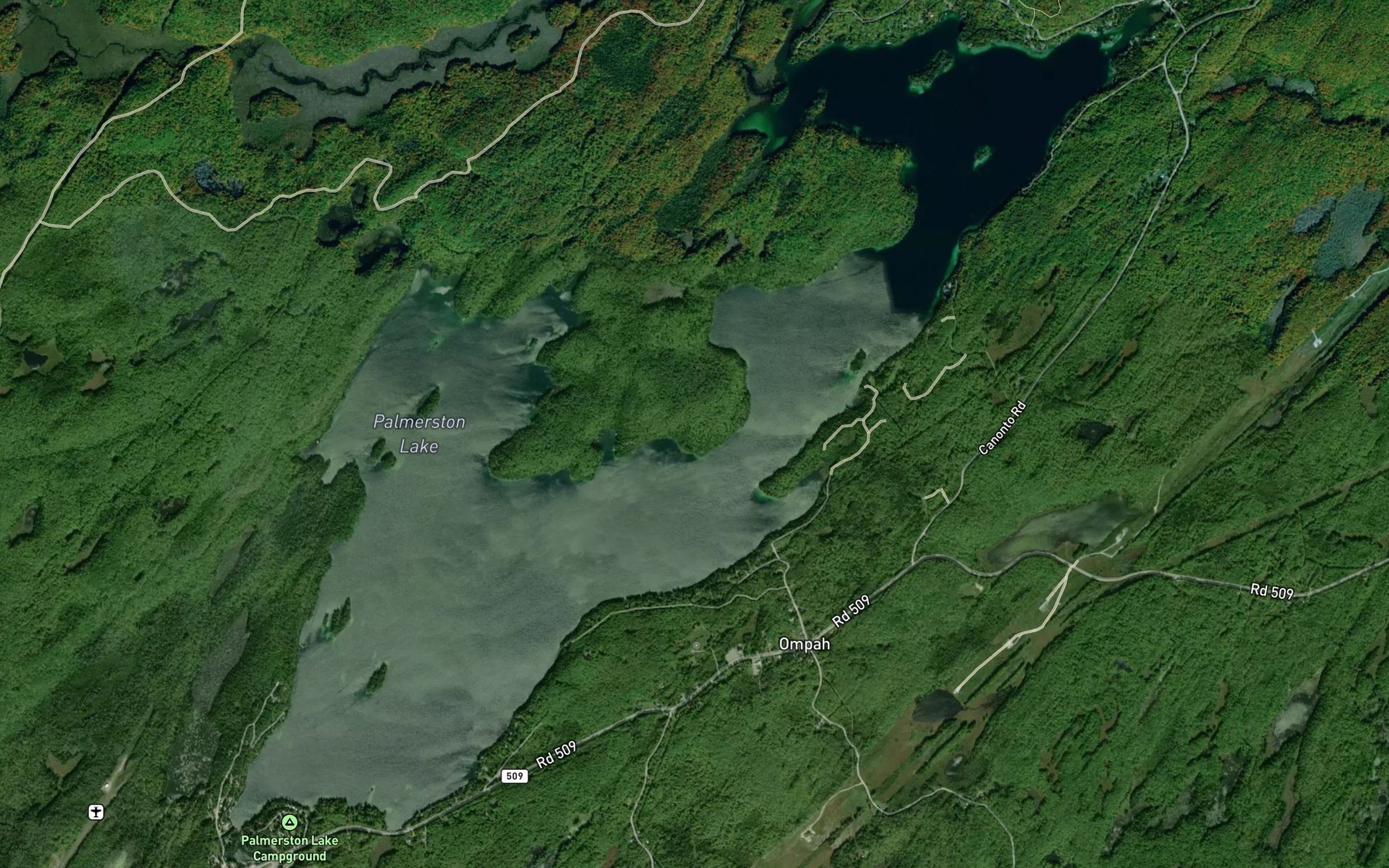 Satellite map of the Palmerston Lake