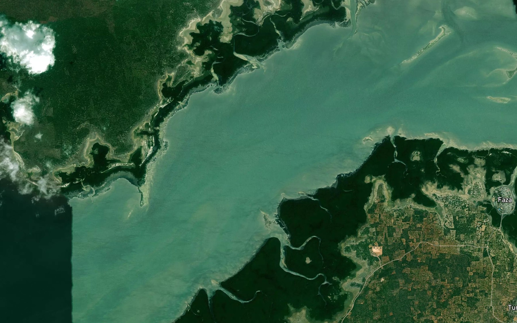 Satellite map of the Siyu Channel