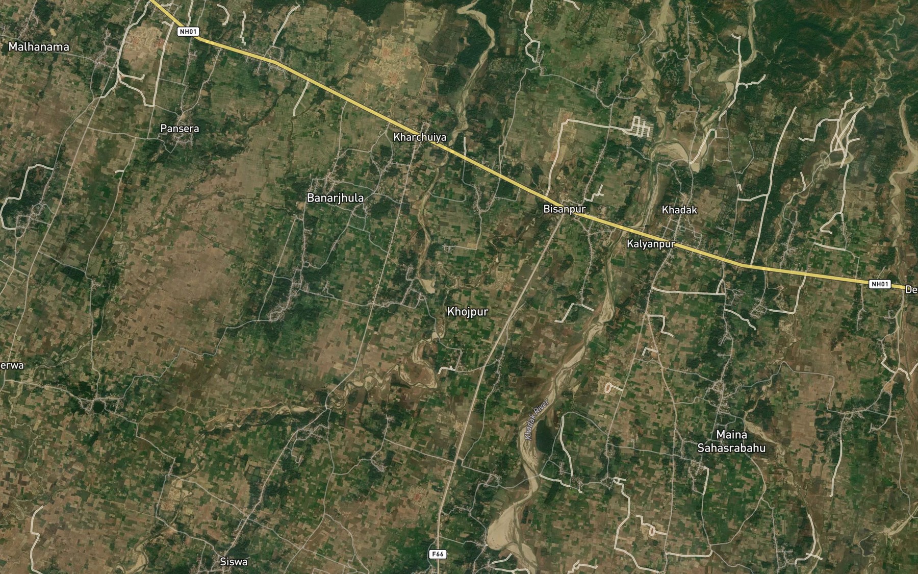 Satellite map of the Purano Chapin Khola