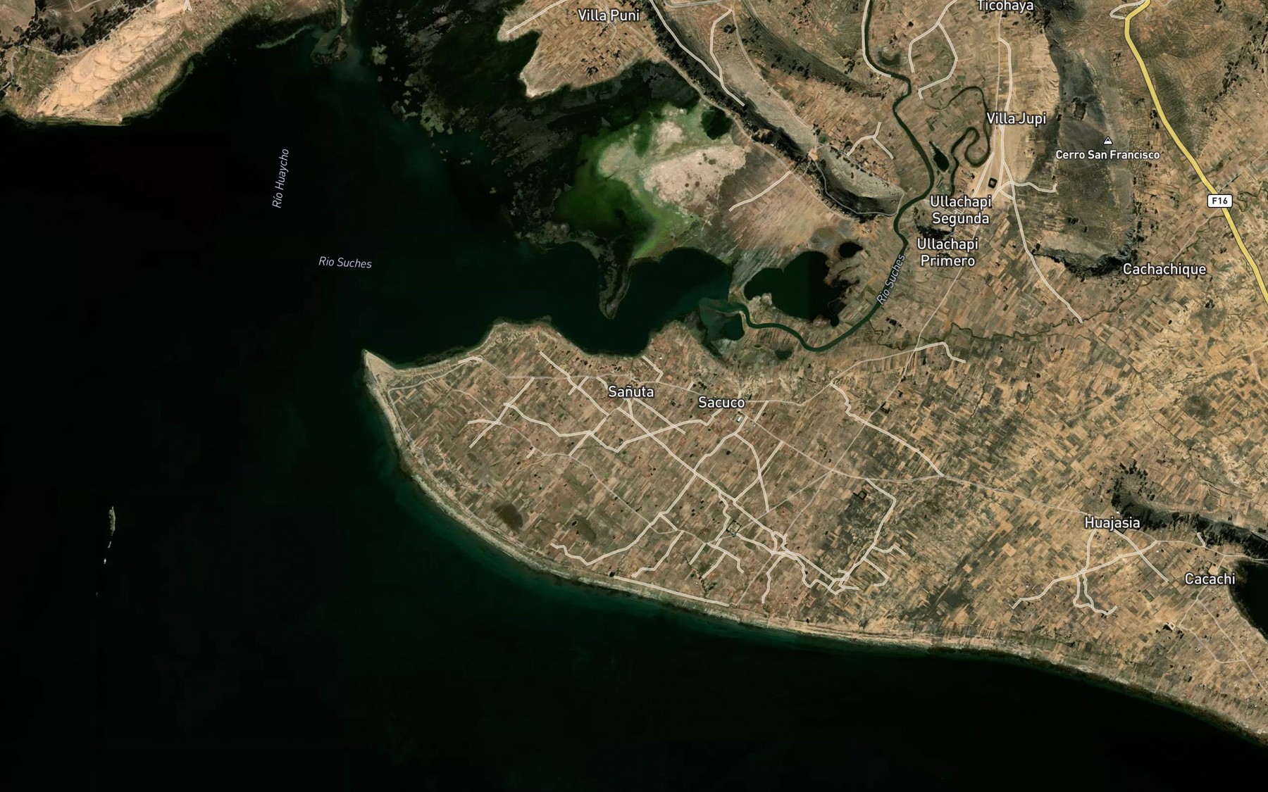 Satellite map of the Laguna Coloraki