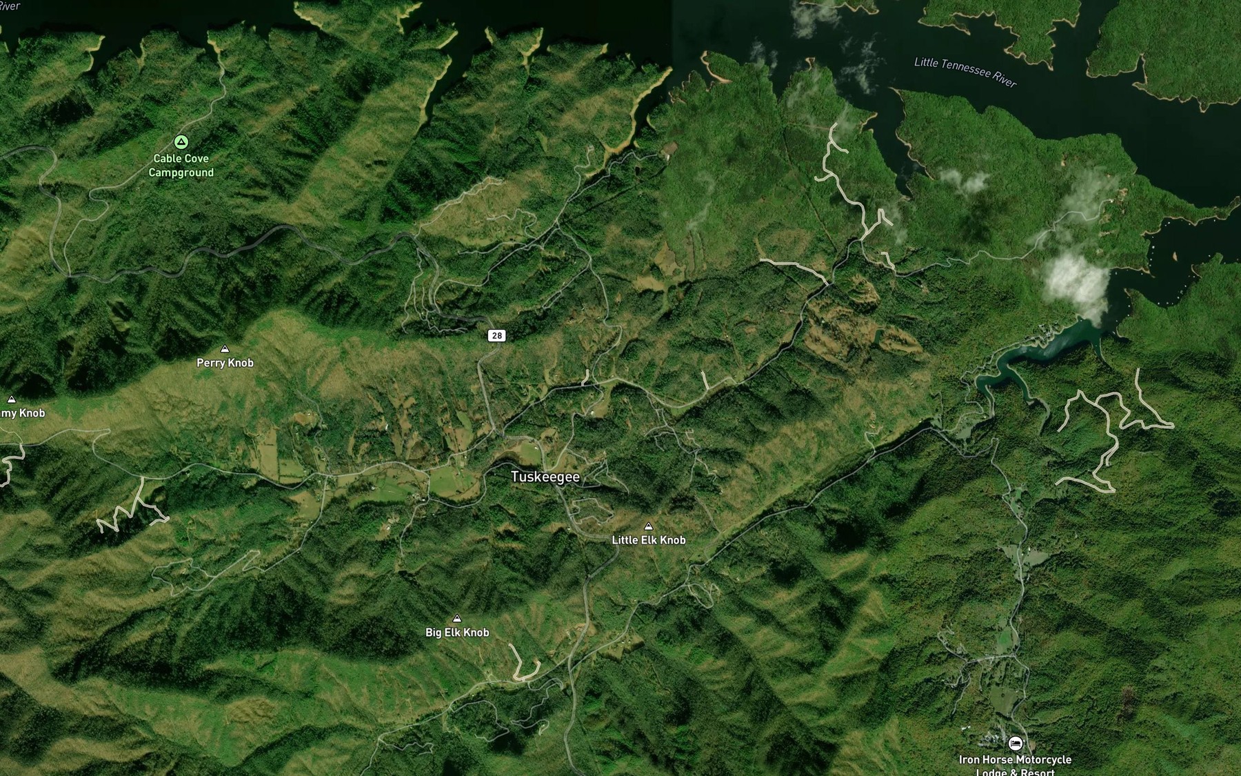 Satellite map of the Maple Branch