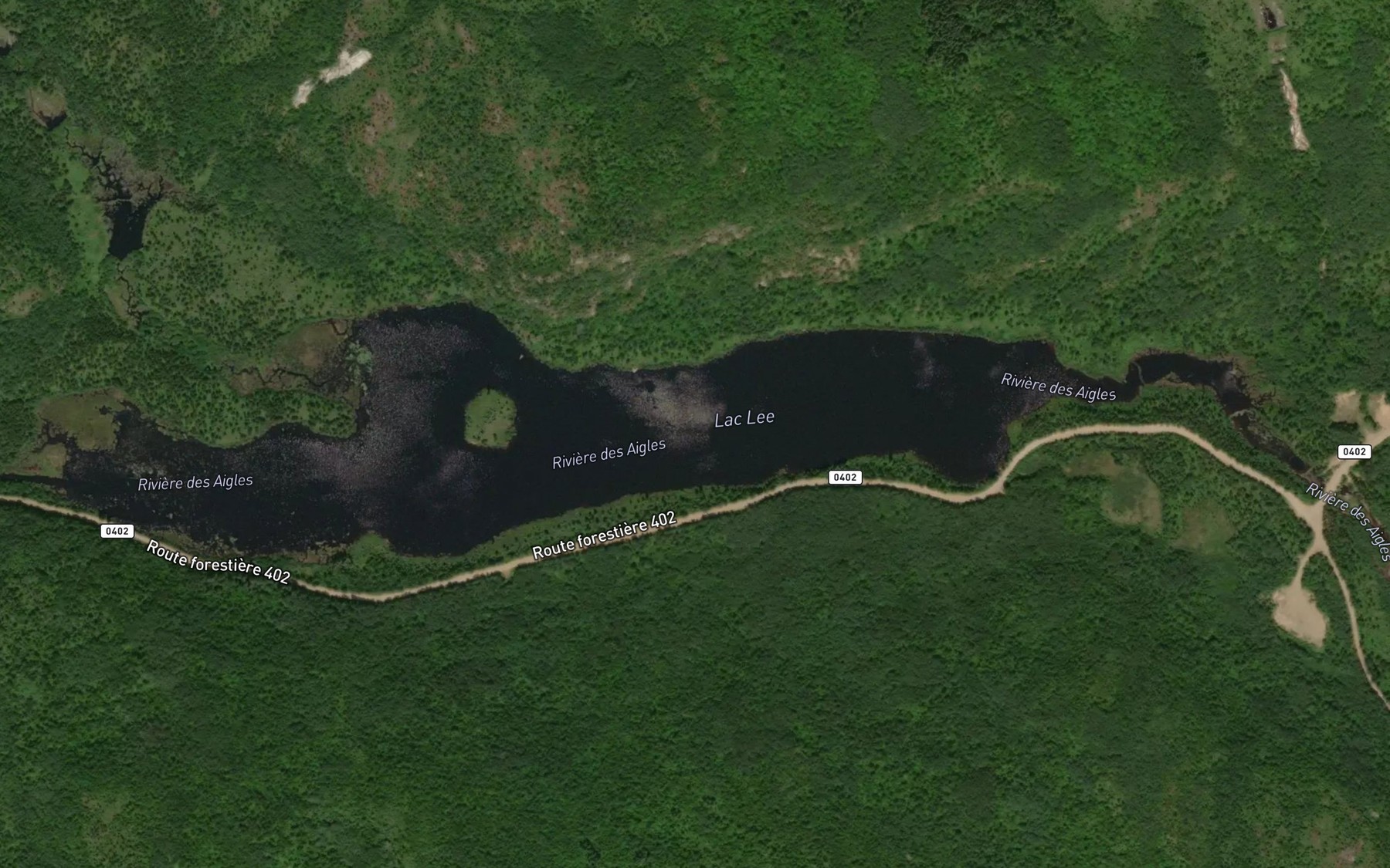Satellite map of the Lac Lee