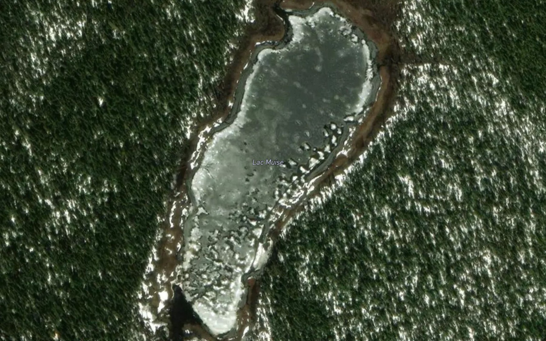 Satellite map of the Lac Muise