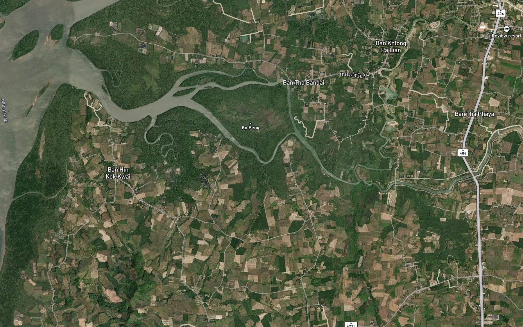 Satellite map of the Khlong Ko Peng