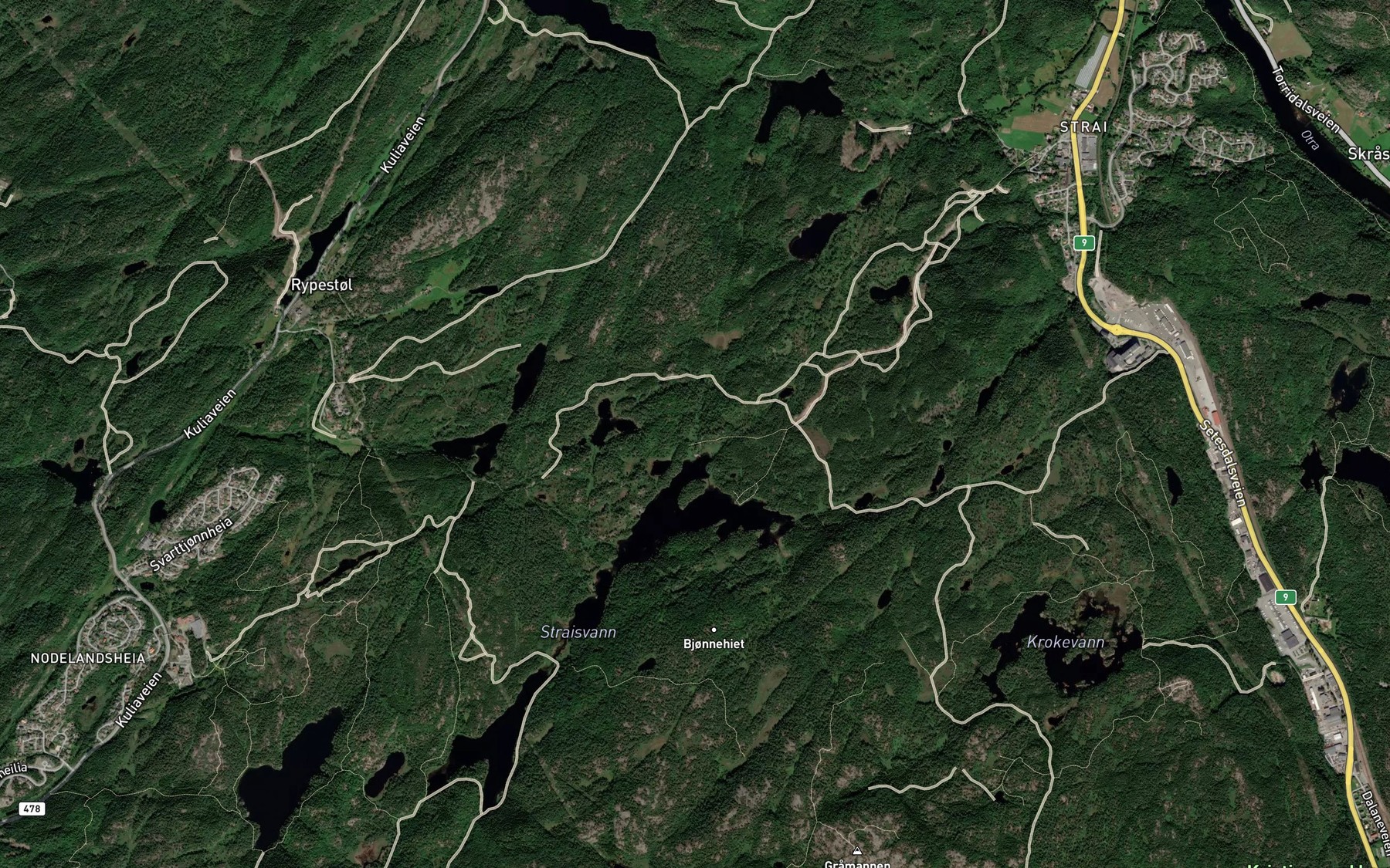 Satellite map of the Oygardsbekken