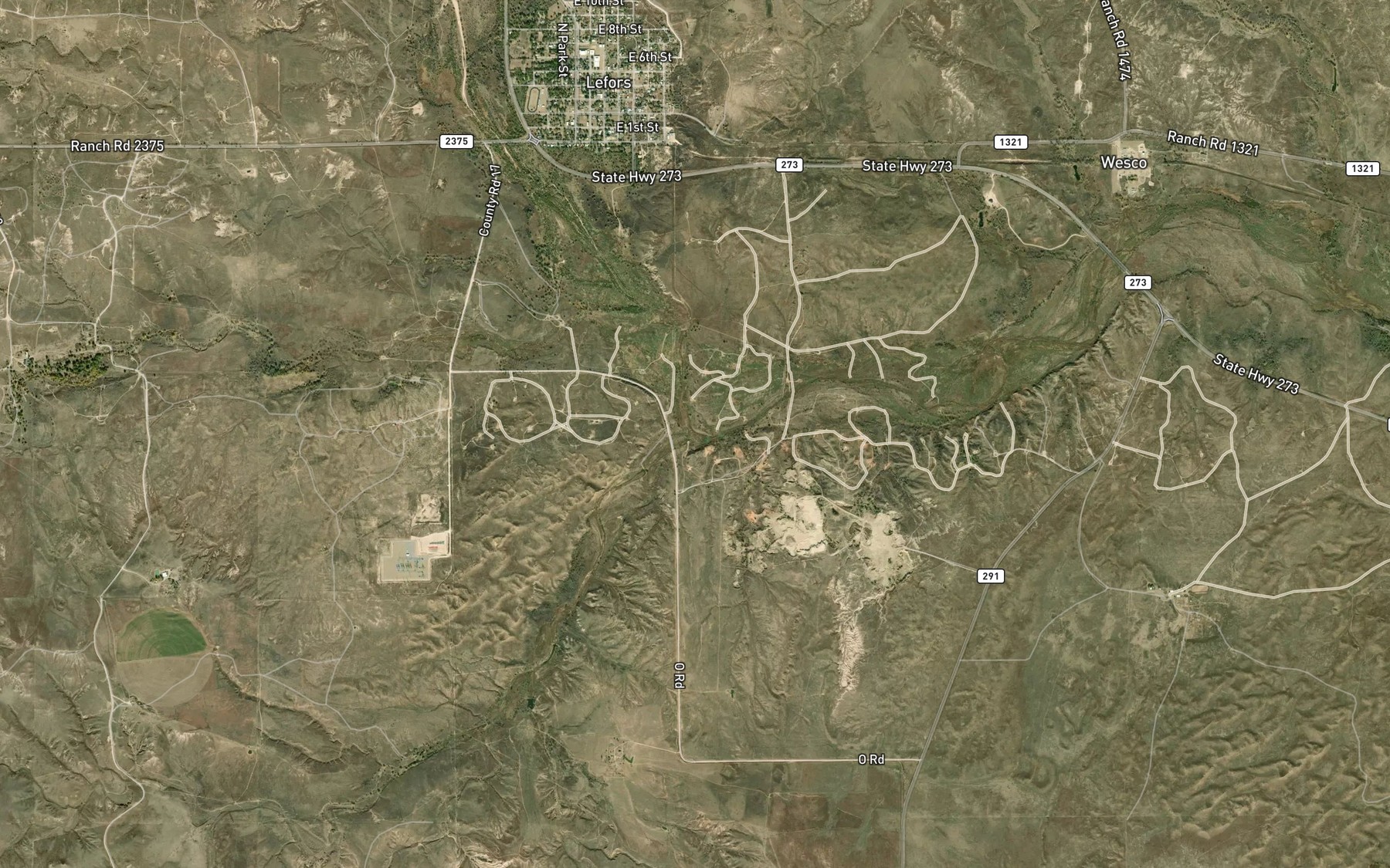 Satellite map of the Turkey Creek
