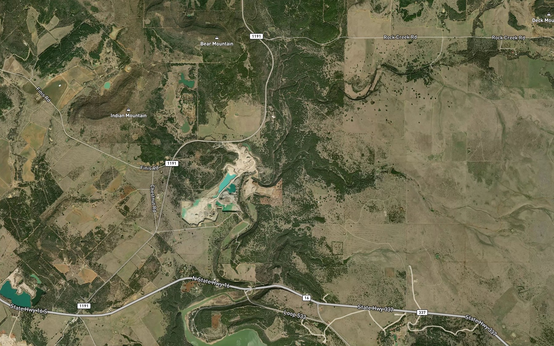 Satellite map of the Pinnington Creek