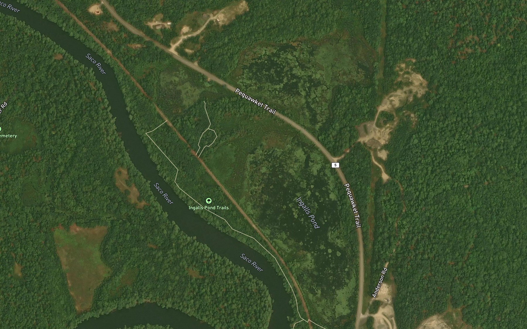 Satellite map of the Ingalls Pond