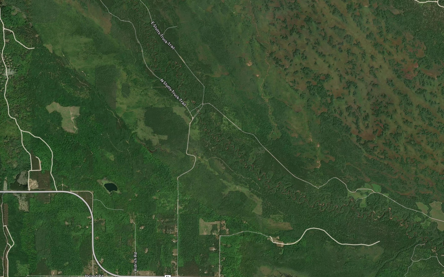Satellite map of the Southside Creek