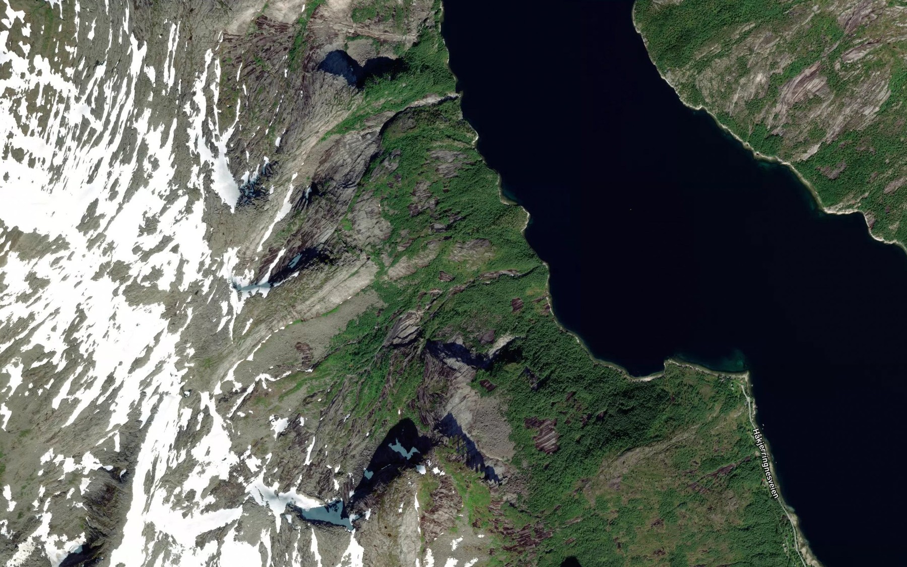 Satellite map of the Storelva