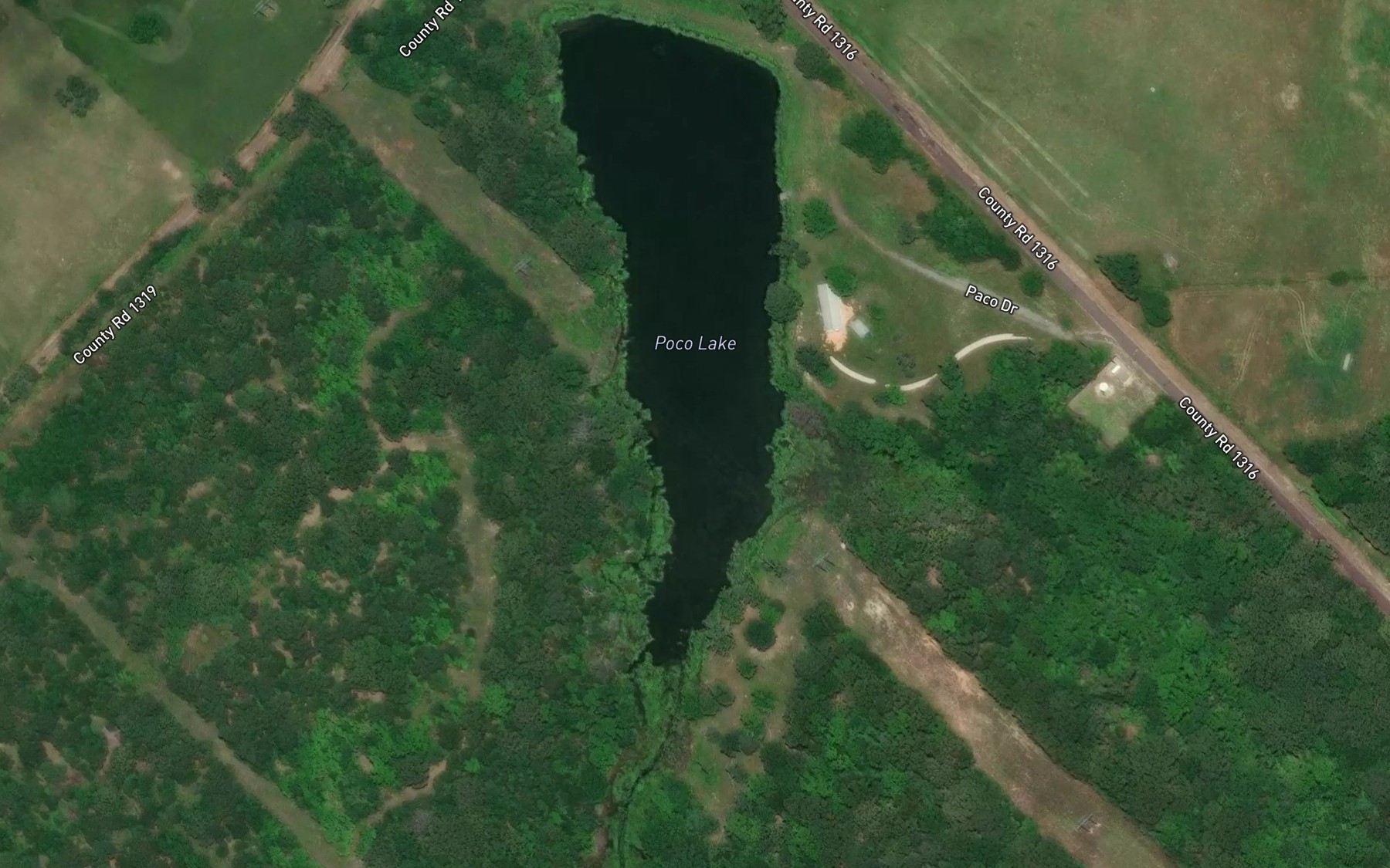 Satellite map of the Poco Lake