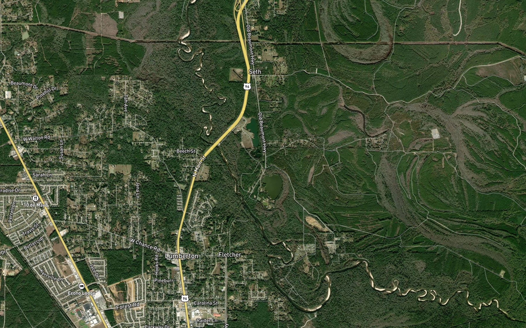 Satellite map of the Blue Hole
