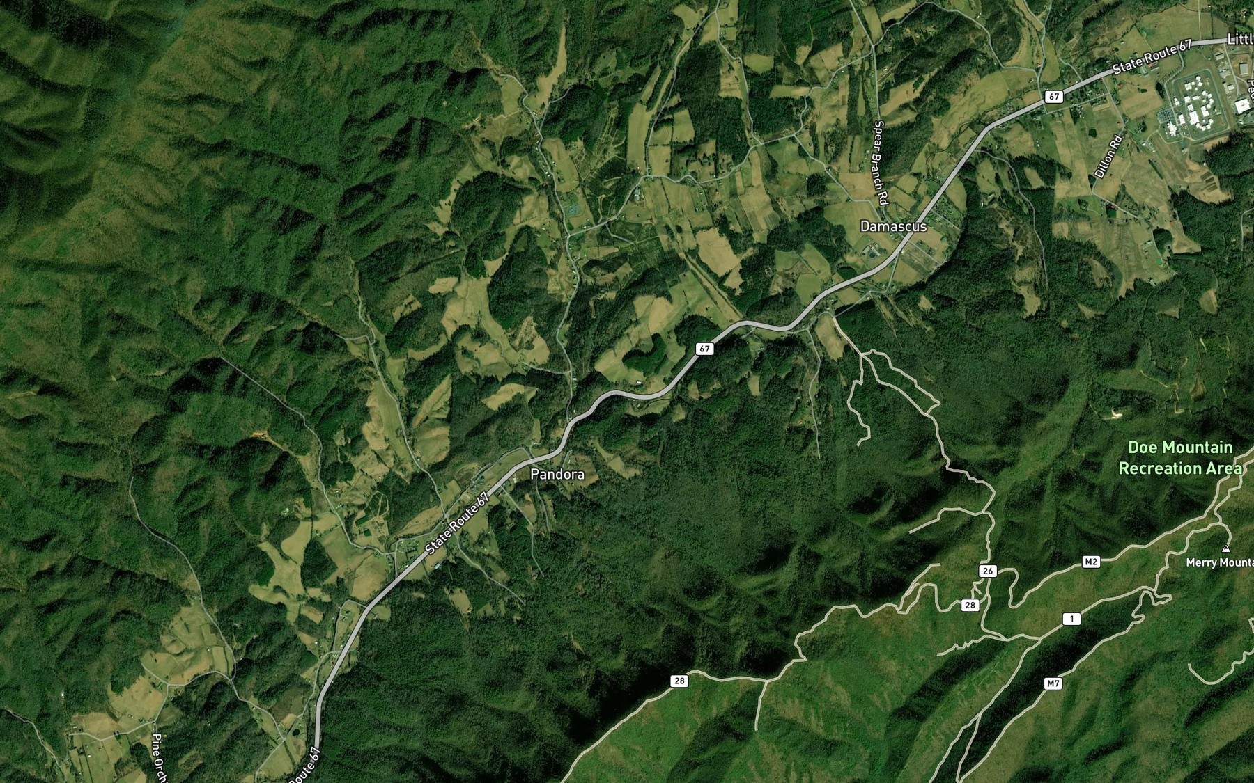 Satellite map of the Trout Belly Spring