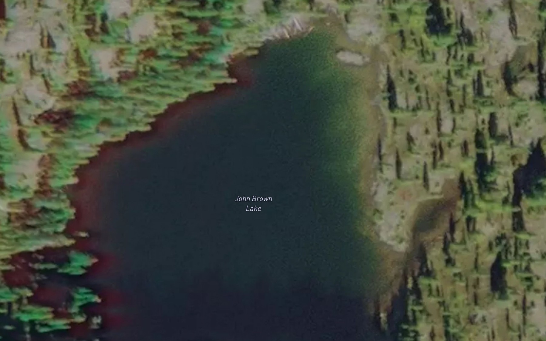 Satellite map of the John Brown Lake