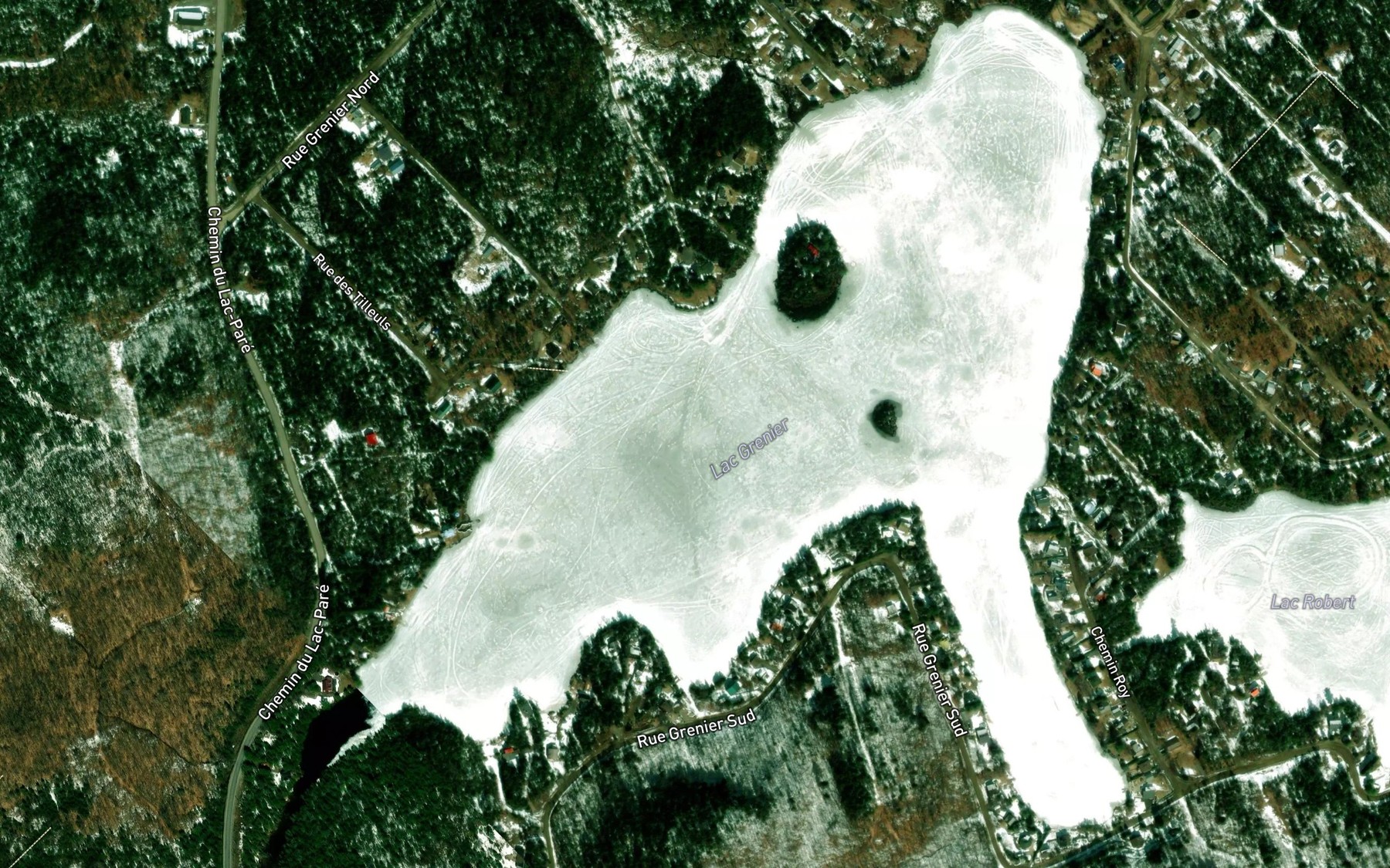 Satellite map of the Lac Grenier