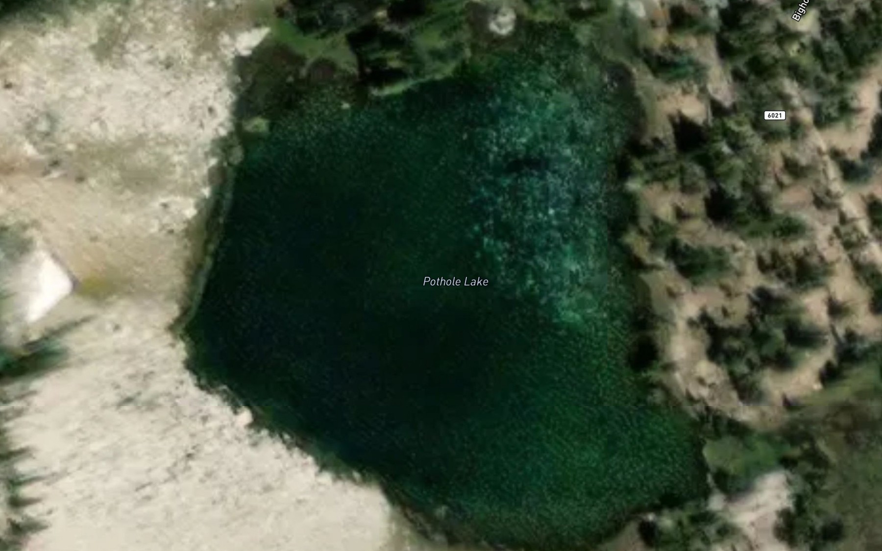 Satellite map of the Pothole Lake