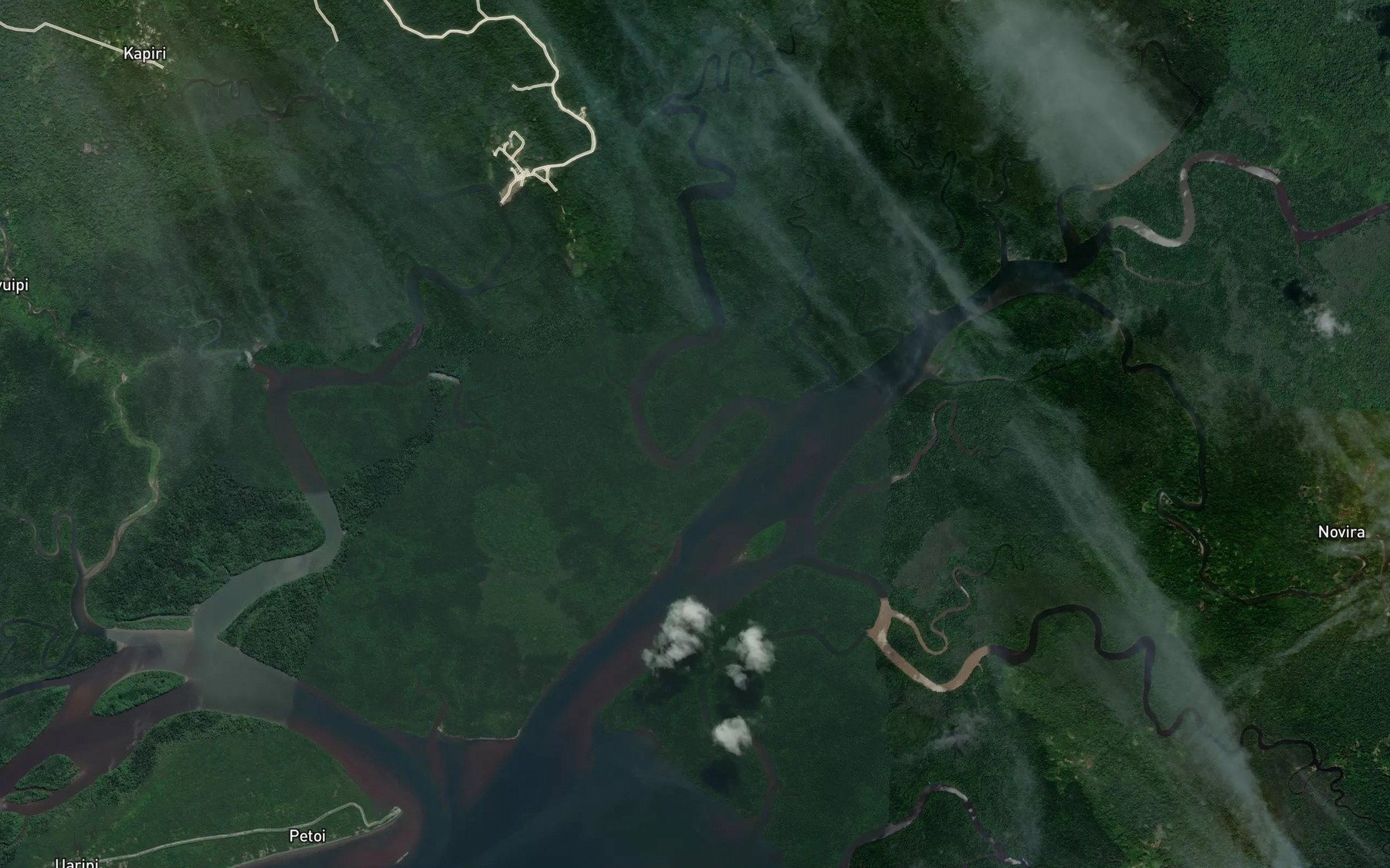 Satellite map of the Virovi Creek