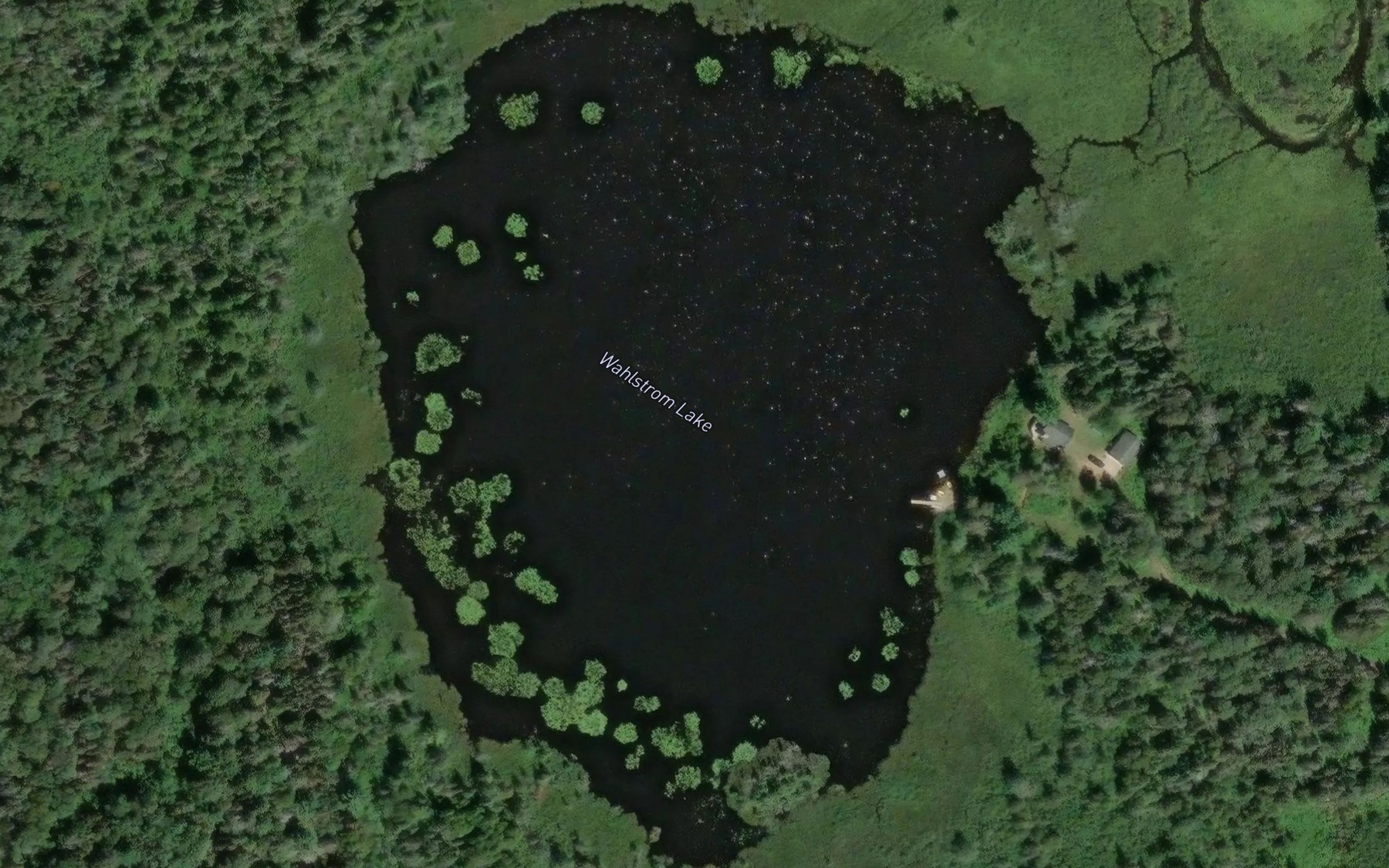 Satellite map of the Wahlstrom Lake