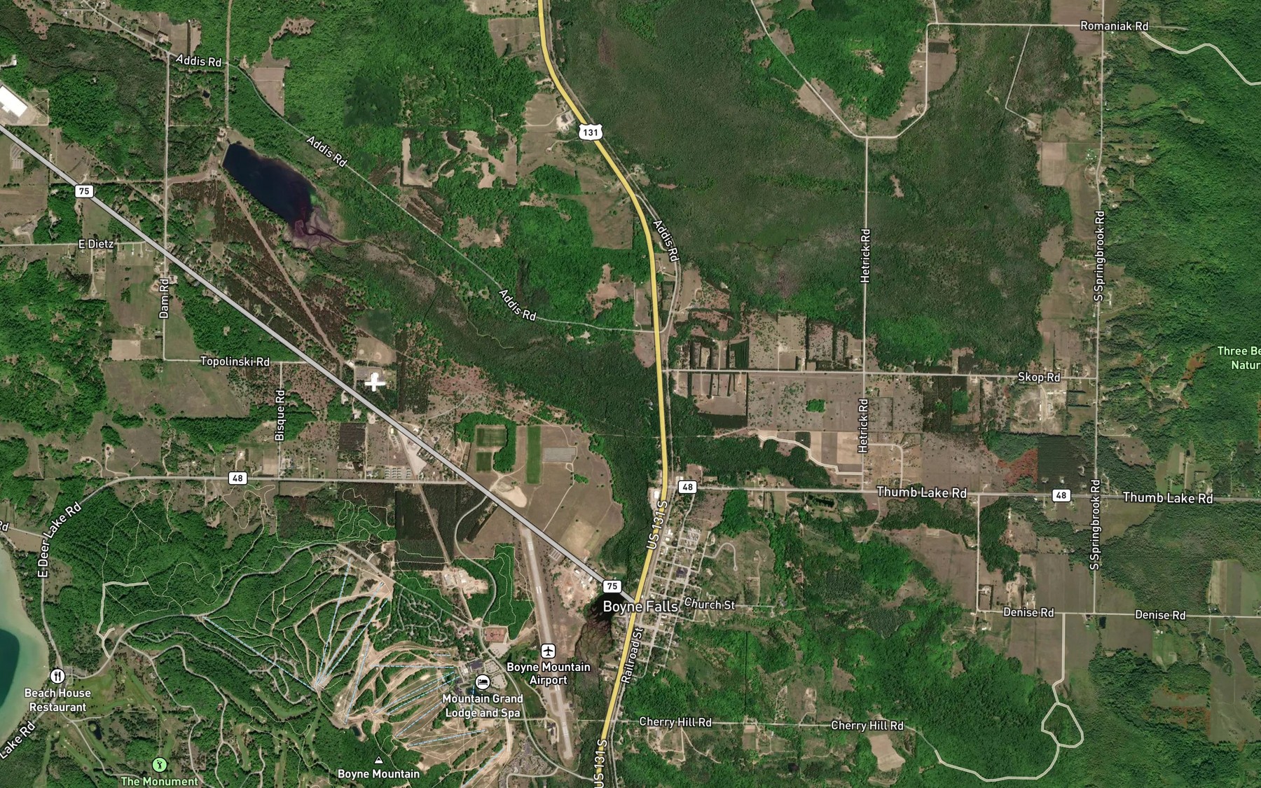 Satellite map of the Schoolhouse Creek
