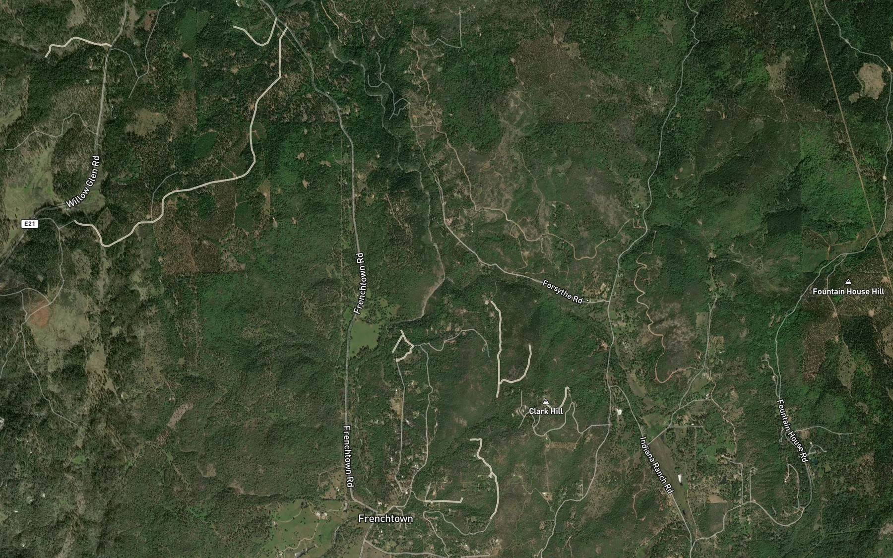 Satellite map of the Indiana Creek