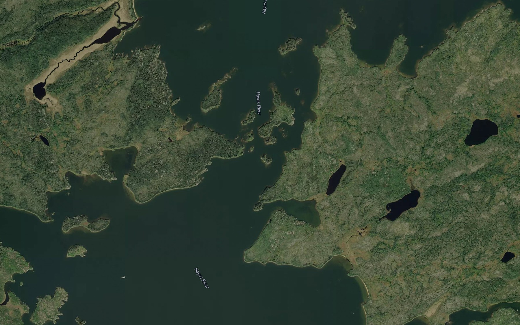 Satellite map of the Maskichikwan Narrows