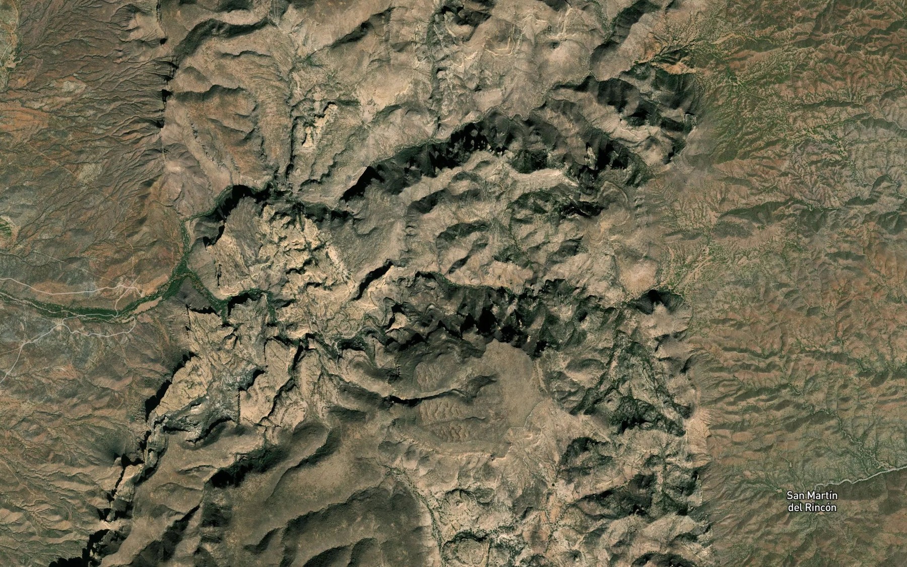 Satellite map of the Canada Cajon del Agua