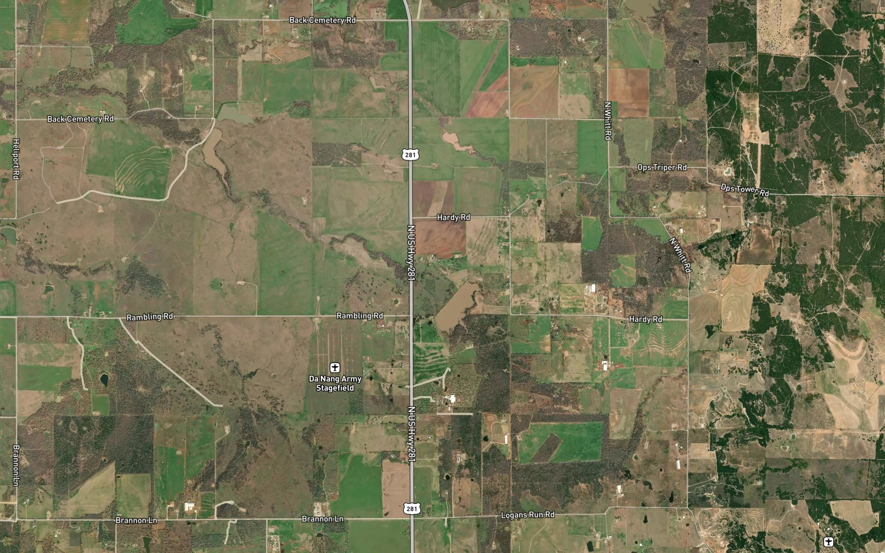 Satellite map of the Soil Conservation Service Site 8 Reservoir