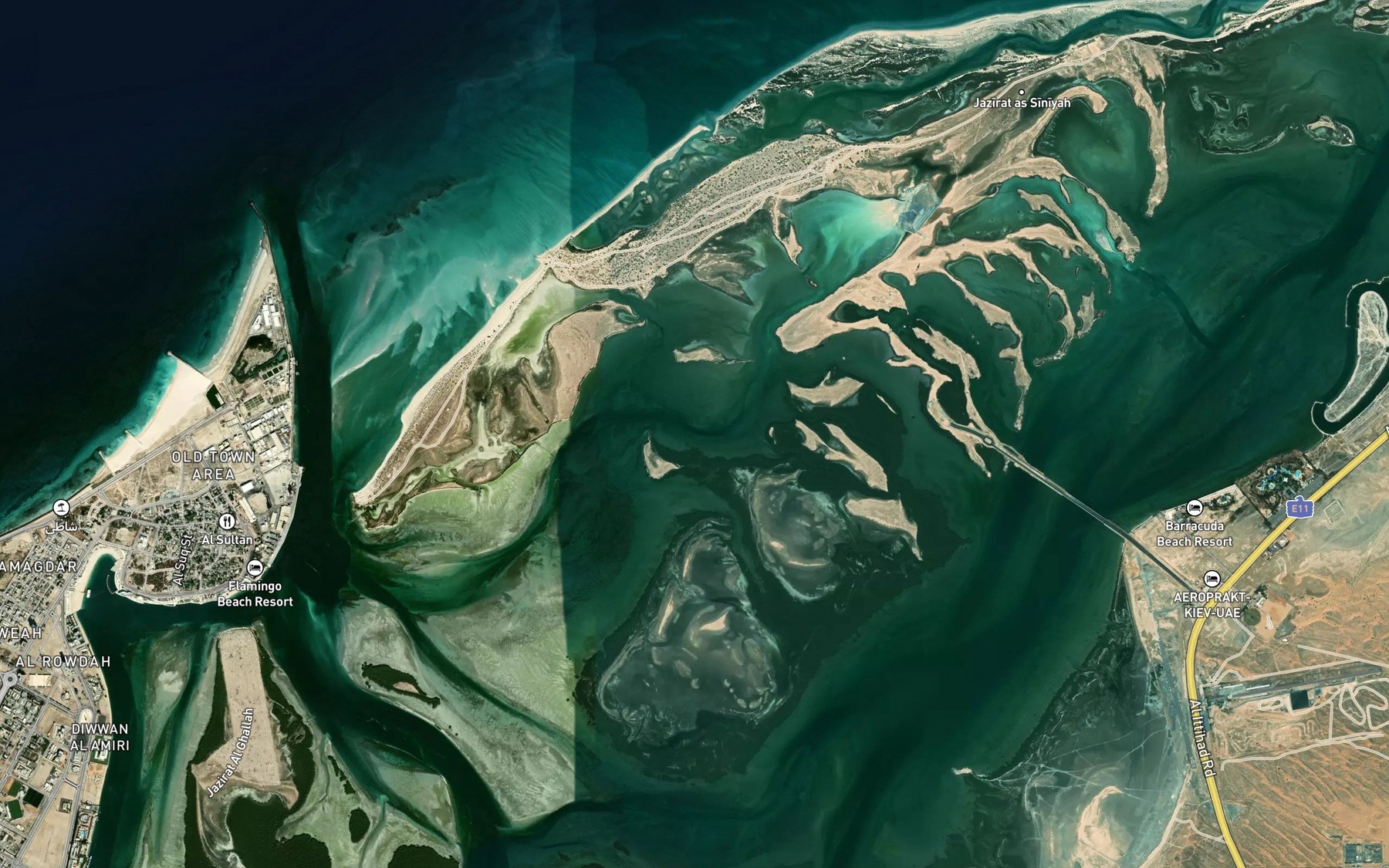 Satellite map of the Khawr al Ghabbah