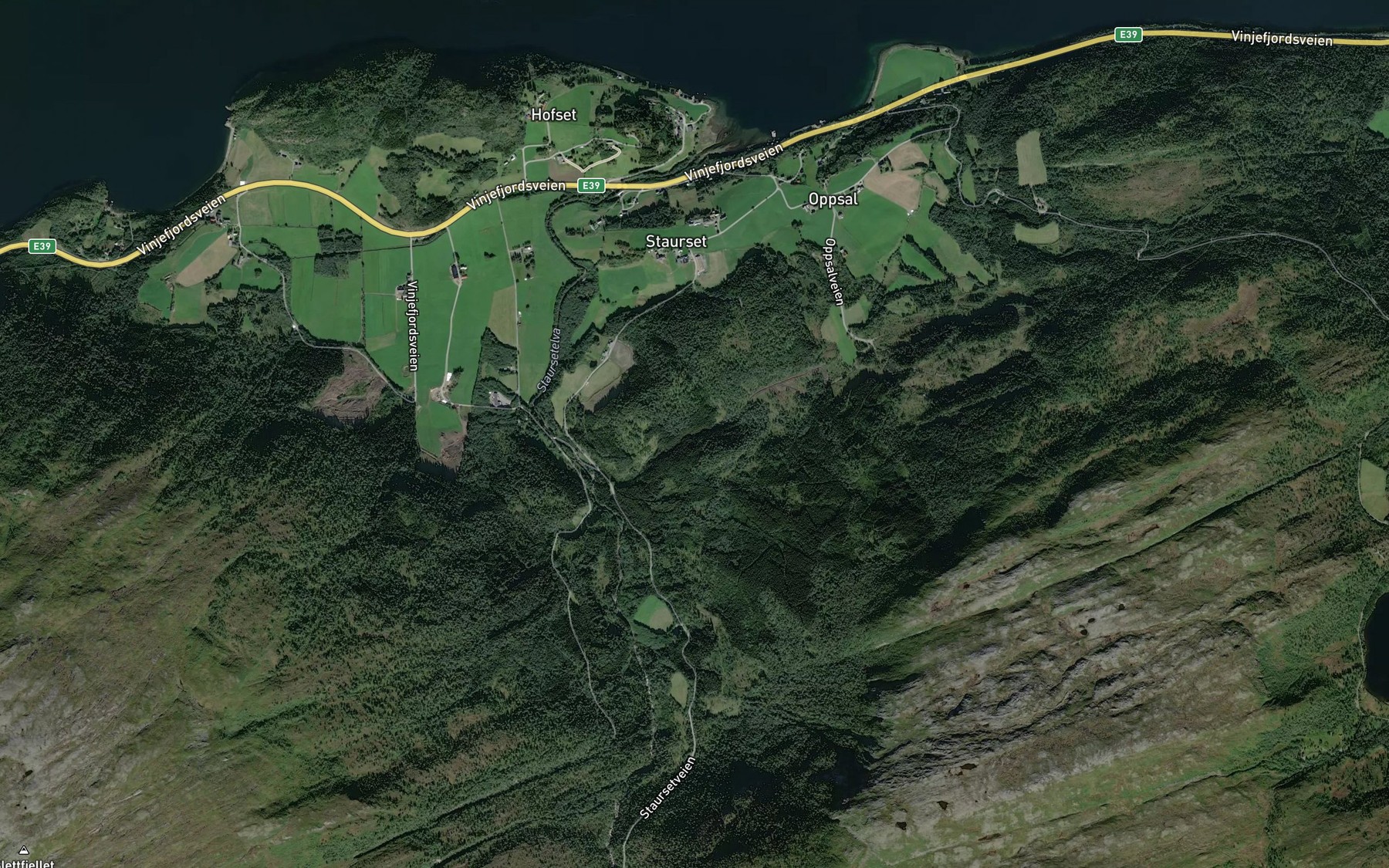 Satellite map of the Holbekken