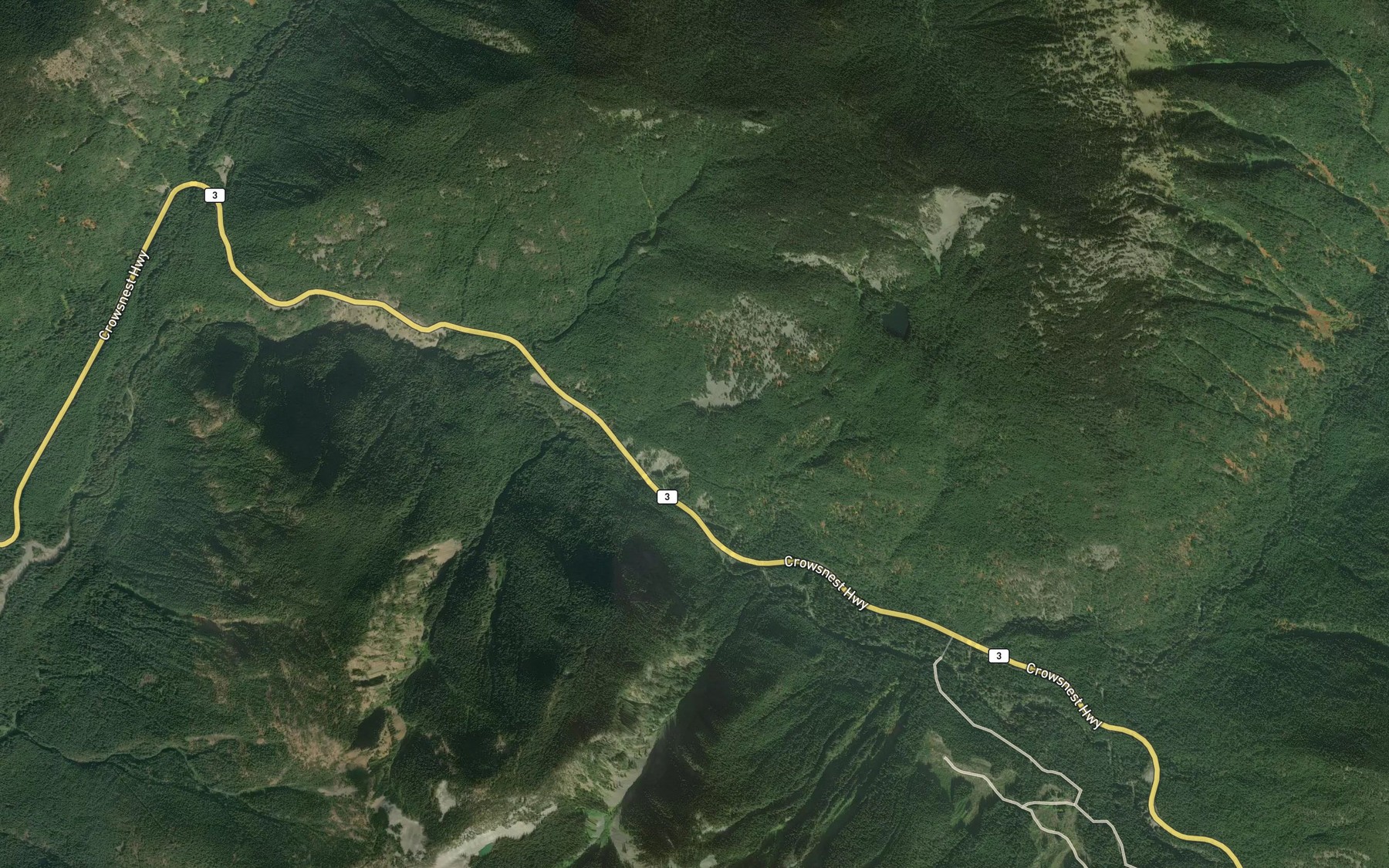 Satellite map of the Campsite Creek